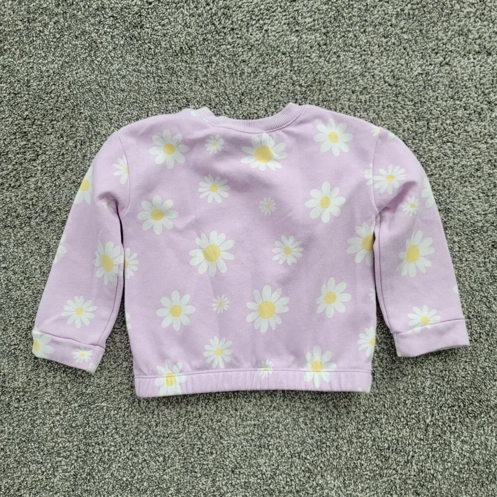 Children's Place Purple Sweatshirt with Daisy's 2T, Pre- Owned , Gently worn